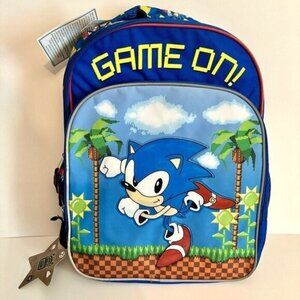 Sega Sonic The Hedgehog Game On 16” Safety Reflective School Backpack Book Bag